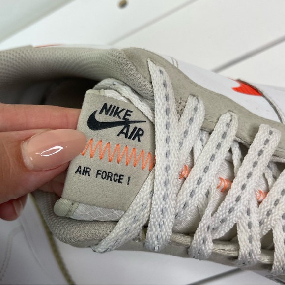 Nike Air Force 1 AF1 LV8 Low White Total Orange Swoosh Sneaker Shoes CD7409-100 - Picture 10 of 16